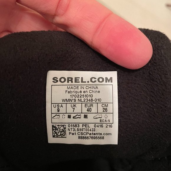 Sorel Slimpack Lace Duck Boot Women's Black Size 9 - Picture 11 of 12